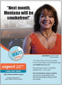 Smokefree Montana-  Business Owner Jamie Martin Poster: details >>
