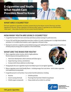 E-cigarettes and Youth: What Health Care Providers Need to Know