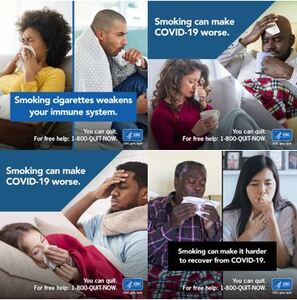 CDC Tobacco Free: Smoking and Lung Illness - COVID-19 Messaging: details >>